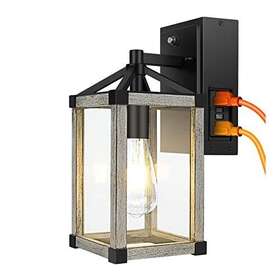 Vdkk 727536476801 Outdoor Porch Light With Gfci Outletdusk To Dawn Industrial Wall Mount