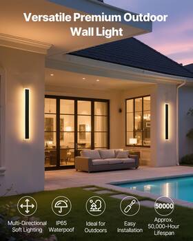 Ip65 Vevor 197988894414 2pcs Dimmable Outdoor Led Wall Light 24 Inch With Remote