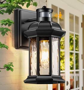81101 Vianis Motion Sensor Dusk To Dawn Outdoor Wall Porch Light Modern Black Exterior