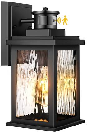 Eu-v8101-bk-p1 Vianis Porch Lights Outdoor With Motion Sensor Dusk To Dawn Wall Lantern