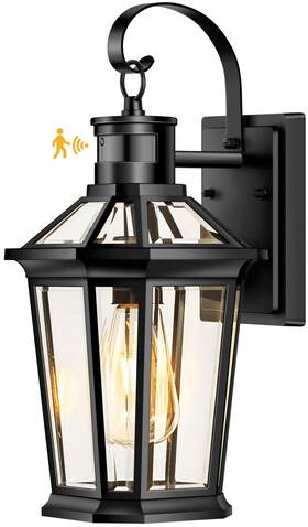 Eu-v8129-bk-p1 Vianis Motion Sensor Outdoor Wall Lights Dusk To Dawn Exterior Light Fixtures