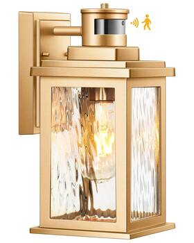 V81011gd Vianis Motion Sensor Porch Lights Outdoor Light Fixtures Wall Mount Dusk To Dawn Gold W