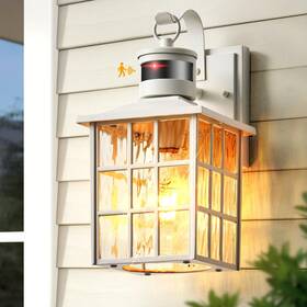 V81031w Vianis Motion Sensor Outdoor Lights White Dusk To Dawn Wall Exterior Light Fixtu