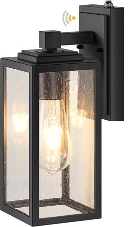 V81111k Vianis Dusk To Dawn Outdoor Porch Lights Wall Mount Modern Black Exterior Sconce F