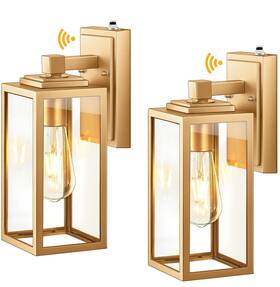 V81112gd Vianis 2 Pack Dusk To Dawn Wall Lanterns Gold Exterior Sconces With Photocell Sensor