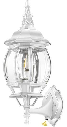V81281w Vianis Dawn To Dusk Outdoor Light Fixture White Exterior Wall Lantern For Coa