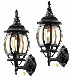 V81282k Vianis Outdoor Garage Lights Wall Mount Dusk To Dawn Led Lanterns 2 Pack