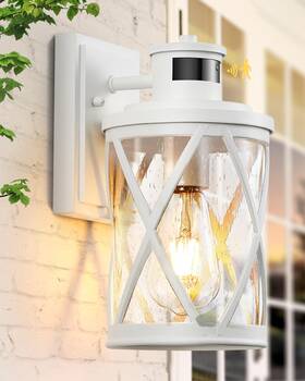 V81361w Vianis Exterior Lighting Fixtures With Motion Sensor White Outside Lights For House
