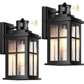 V81472bk Vianis Motion Sensor Porch Lights Outdoor 2 Pack Black Exterior Lighting Fixtures F