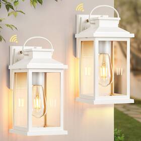 V81552wh Vianis White Exterior Garage Lighting Fixtures Wall Mount 2 Pack Dusk To Daw