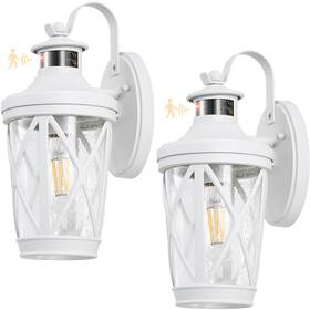 V816052wh Vianis Motion Sensor Outdoor Wall Light Fixtures 2-pack White Dusk To Dawn F