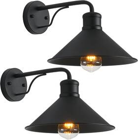 Victogate 313045779726 2 Pack Outdoor Wall Lights Mount For House Porch Light Fixtures Matte Bla