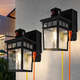 Vioaoeafa 724723444575 2 Pack Porch Light Outdoor With Gfci Outlet - 3 Lighting Modes Exte