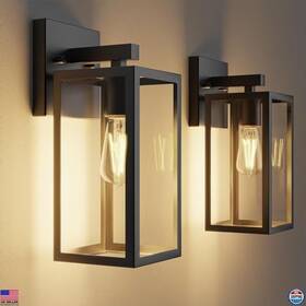 Wl008 Visit The Kalium Store Outdoor Wall Sconce Lights 2pcs Matte Black Waterproof Lanterns For Patio