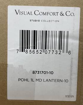 8731701-10 Visual Comfort Co. Pohl Medium Down Wall Lantern - Bronze Read