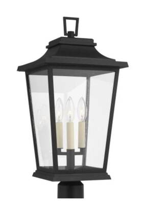 Ol15407txb Visual Comfort Warren 3 Light 23 Inch Tall Post Textured Black