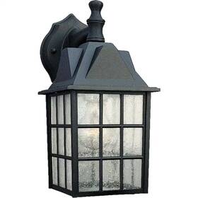 Volume Lighting 445011870892 Black Hardwired Outdoor Coach Light Sconce With Decorative Frame And Clear Seedy