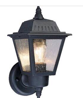 Volume Lighting 748066585207 Black Hardwired Outdoor Coach Light Sconce With Clear Seedy Glass