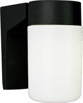 8895-5 Volume Lighting V8895 Black 1 Light 6.5 Inch H Outdoor Wall Sconce With White Glass