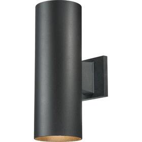 9635-5 Volume Lighting Outdoor Sconces 5 Inch 2-lights Cylinder Medium Base Aluminum Black