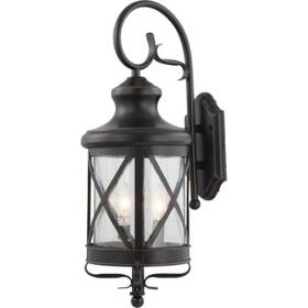 V8683-46 Volume Lighting V8683 Copper/black 3-light 24 Inch H Outdoor Wall Sconce