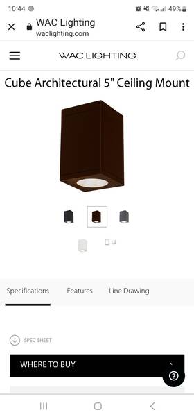 Dc-cd05-s930-bz Wac Lighting 05dc-cd-bz Cube Architectural 5 Inch Led Flush 90 Cri Bz-
