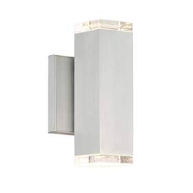 Ws-w61808-al Wac Lighting Block 8 Inch Brushed Aluminum Integrated Led Outdoor Wall Sconce In