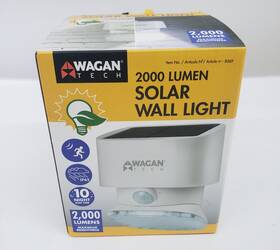 Wagan 8569 Tech 2000 Lumen Solar Motion Detection Led Wall Light Part# 6c6