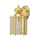 671242 Wall Light Fixture Brass Lantern Polished Outdoor Two Mount Set