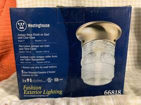 Westinghouse 024034668180 Exterior Lighting Flush Mount Antique Brass Finish On Steel
