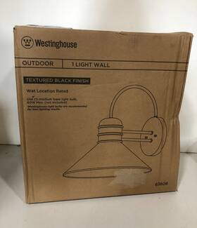 1003526564 Westinghouse Watts Creek 1-light Textured Black Outdoor Wall Lantern Sconce