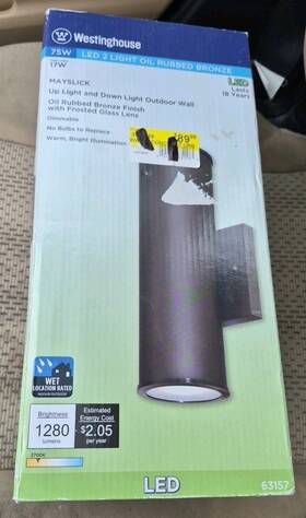 6315700 Westinghouse Mayslick 2-light Oil Rubbed Bronze Outdoor Integrated Wall Sconce