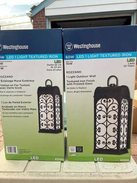 63395 Westinghouse 60w Rozzano Led Light Textured Iron - Set Of 2 Nib