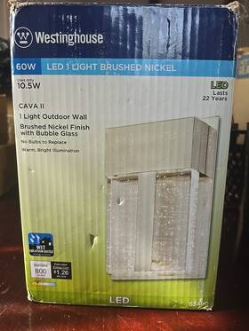 6349000 Westinghouse Cava Ii One-light Led Outdoor Wall Fixture Bn Finish