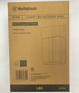 6578900 Westinghouse Cava Ii 1 Light Led Outdoor Wall Sconce Matte Black