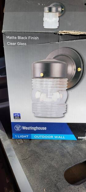 66885 Westinghouse Matte Black Outdoor Wall Light