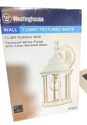 67834 Westinghouse One-light Outdoor Wall Lantern - White Brand New 67834 Westinghouse One-light Outdoor Wall Lantern - White Brand New