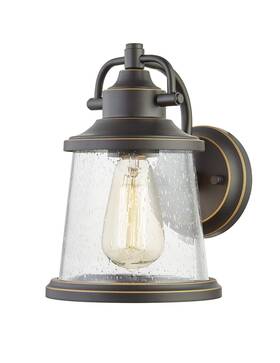 Wisbeam 600358290018 Outdoor Wall Lantern Oil Rubbed Bronze Sconce E26 Base 60w Max Metal