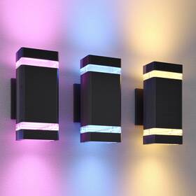 Wiselume 720310873872 Modern Rgb Cct Outdoor Wall Lights-dimmable 2700-6500k Up And Down Lights Wiselume 720310873872 Modern Rgb Cct Outdoor Wall Lights-dimmable 2700-6500k Up And Down Lights