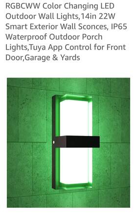 Wis-ac14-wm22w-rgbcw Wiselume Outdoor Wall Light Color Changing Led 14in 22w Smart Exterior Sconce Porch