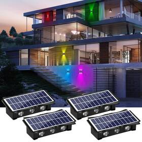 Wy-sw2800-6rgb Wonyo 6leds Multi-color Solar Wall Lights Up And Down Lighting Outdoor Light Wy-sw2800-6rgb Wonyo 6leds Multi-color Solar Wall Lights Up And Down Lighting Outdoor Light