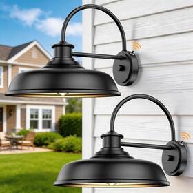 B14002pp Worthyworld 14ftft Dusk To Dawn Outdoor Barn Light 2 Pack Classic Farmhouse Gooseneck Outd