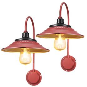 Ls21i56b-r Xifeiniu Solar Barn Lights Outdoor 2pcs Waterproof Wall Light Fixture Rustic Vintage