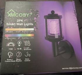 Xmwlc-2 Xmcosy 2pk Smart Outdoor Wall Lanterns Voice/app Rgb Led 16w 1100lm