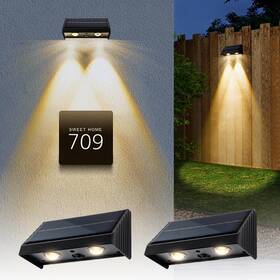 Yh0615 Xmnsoly 2 Pack Solar Led Outdoor Lights Wall Waterproof 3000k Warm White Downlights Dusk