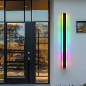 Yansun 445025824874 37 Inch 1-light Black Modern Integrated Rgb Led Outdoor Wall Light Waterproof Po Yansun 445025824874 37 Inch 1-light Black Modern Integrated Rgb Led Outdoor Wall Light Waterproof Po