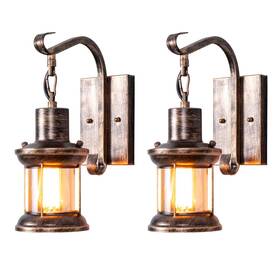 Yisuro 098841342298 Rustic Wall Light Fixtures Oil Rubbed Bronze Finish Indoor Vintage Ligh