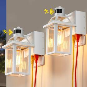 T-hwbd2003 Yisuro Porch Lights With Gfci Outlet Dusk To Dawn Motion Sensor Outdoor Light 3 Li