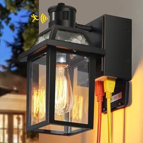 Yx-101-1 Yisuro Porch Lights With Gfci Outlet Dusk To Dawn Outdoor 3 Lig