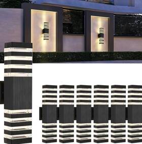 B0d3vk354z Yongjishun 6pack 18inch Led Square Up And Down Wall Lights 24w Outdoor Light 4000k